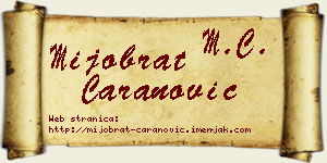 Mijobrat Caranović vizit kartica